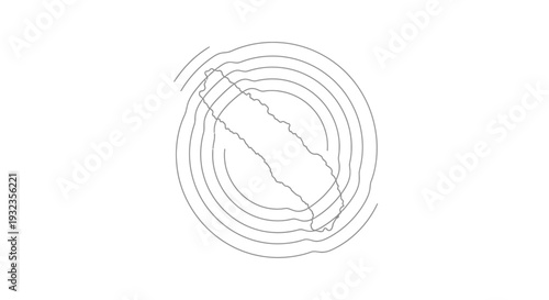 Simple Line Drawing of Broken Egg.