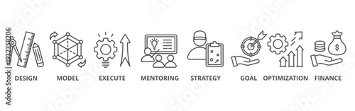 BPM web icon vector illustration concept of business