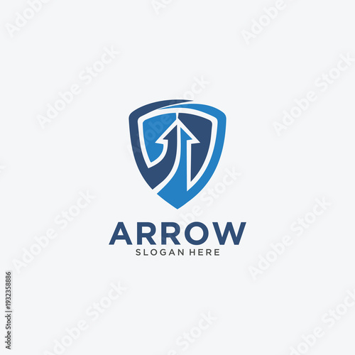 Shield arrow protection logo Vector Template
