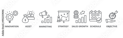 Business plan banner web icon vector illustration concept