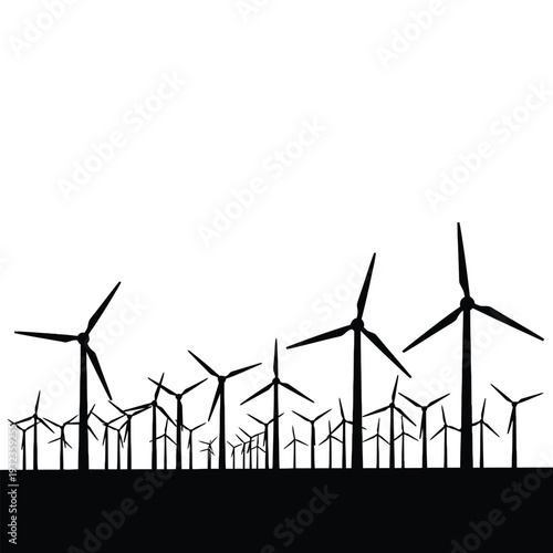 Wind turbines generating clean energy in a modern renewable energy field