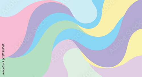 A flowing abstract pattern with pastel colors in wave-like shapes