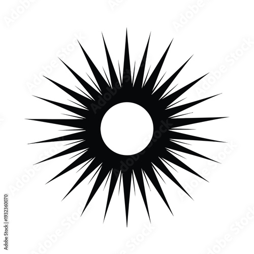 Dynamic black explosion burst with sharp spikes