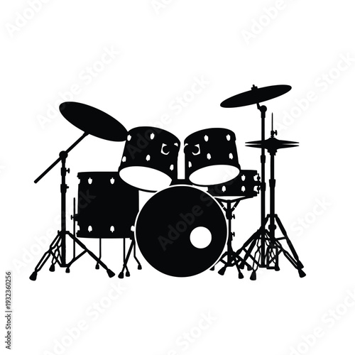 Drummer's dynamic drum kit setup for music performance