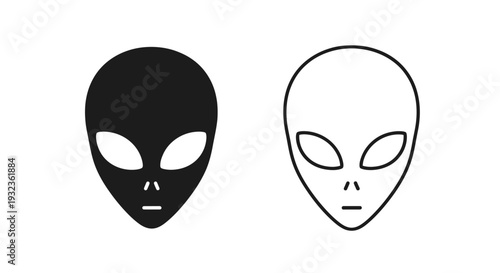 Alien faces design concept Vector