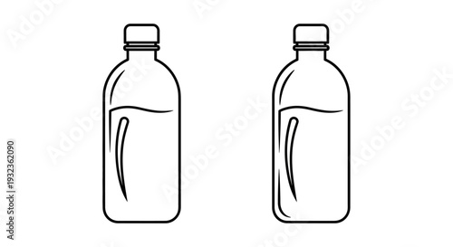 Two clear bottles with liquids Vector