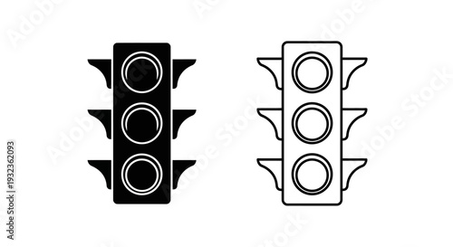 Traffic light icon set Vector