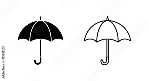 Black and white umbrella Vector