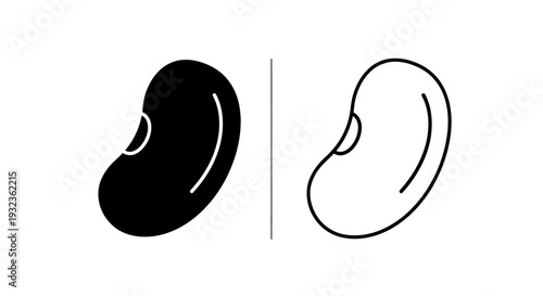 Black and white bean icon Vector