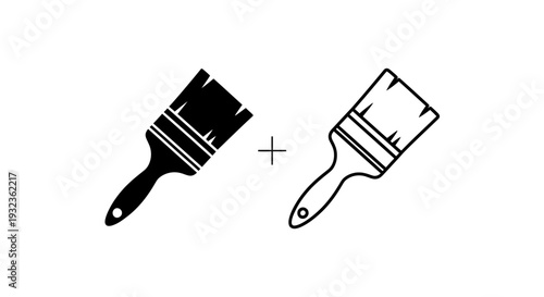 Two paint brushes Vector