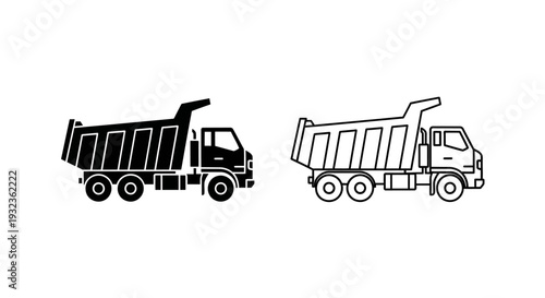 Two dump trucks illustration Vector