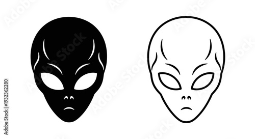Alien faces design Vector