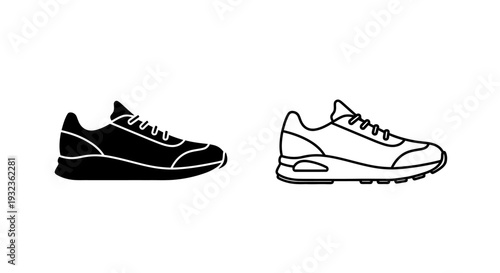 Black and white shoes Vector