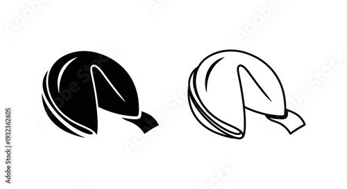 Fortune cookie icon set Vector