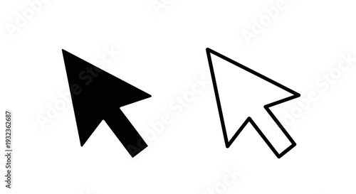 Two mouse pointers design Vector
