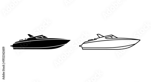 Two yachts on water Vector
