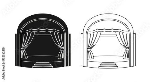 Theater stage curtain design Vector