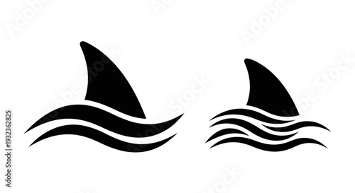 Sharks swimming in water Vector