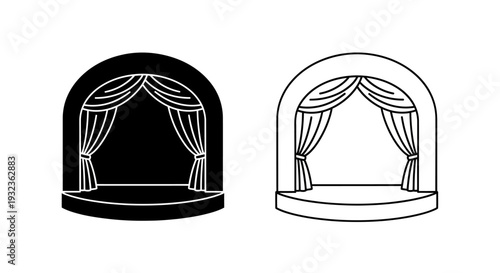 Theater curtain design Vector