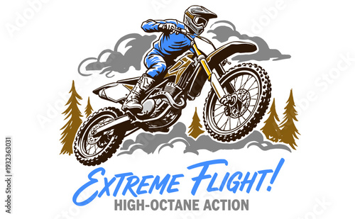 Legend race. Road speed graphic print. Extreme racing. Motocross print design for t-shirt, poster, sticker, background.