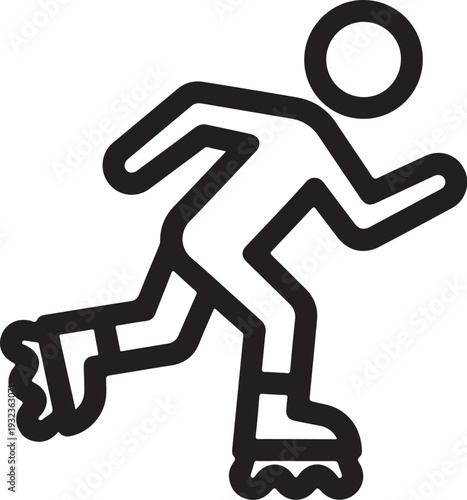 Black vector inline skating icon