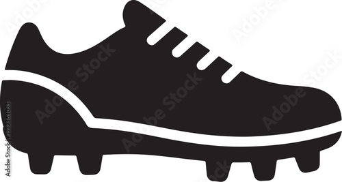 Black soccer cleat vector icon