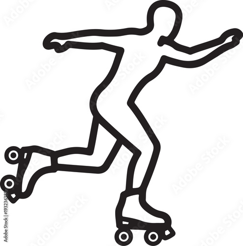 Vector illustration of a person rollerblading