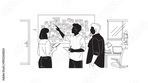 Office Networking and Discussion Scene Illustration Representing Corporate Interaction Partnership and Workplace Collaboration