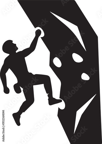 Vector illustration of a person rock climbing