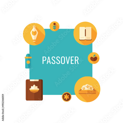 A geometric illustration of Passover with related elements surrounding it