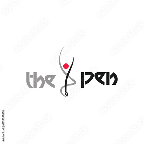 Creative Pen Nib Human Logo Design, Abstract Writer Brand Identity Vector Emblem