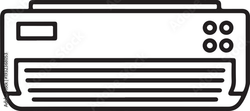 Air conditioner icon, black isolated on white background, vector illustration.