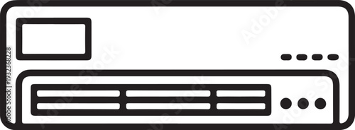 Air conditioner icon, black isolated on white background, vector illustration.