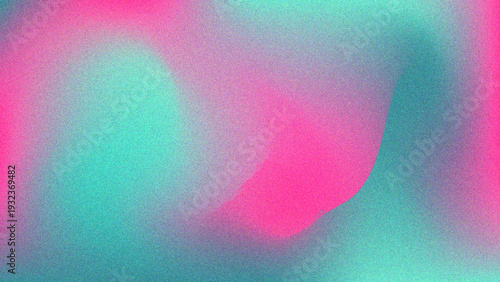 Vibrant abstract shapes in pink and green hues blending together in a dynamic composition viewed from a close-up perspective