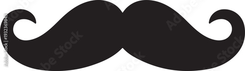 Black mustache vector shape icon