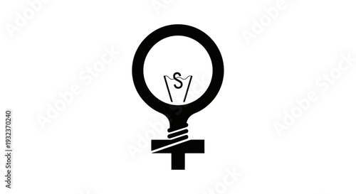Black Female Symbol with Dollar Sign Inside Circle Icon