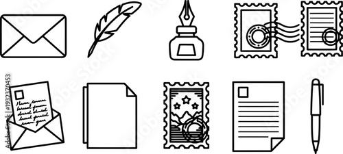 National Write a Letter of Appreciation Week stationery icons