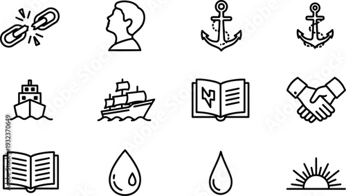 International Day of Remembrance of Victims of Slavery vector icons