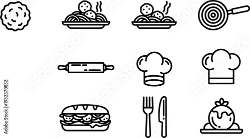 National Meatball Day vector icons set celebrating Italian food