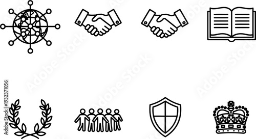 Commonwealth Day vector icon set symbols