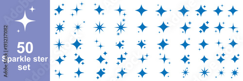 Sparkle star icon set. Simple star burst symbol. Vector set of different black sparkles icons on transparent background.