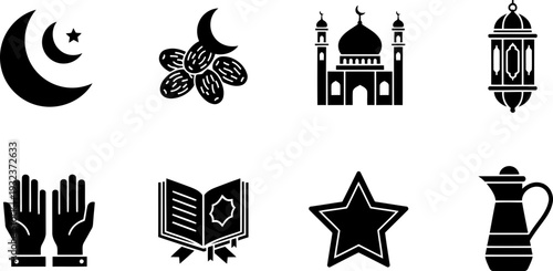 Ramadan Begins Islamic Icons Set