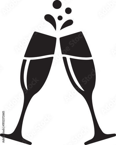 Champagne glass icon symbol vector
