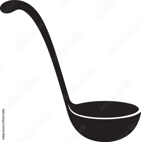 Chinese, Asian soup spoon side view flat vector icon for food apps and websites
