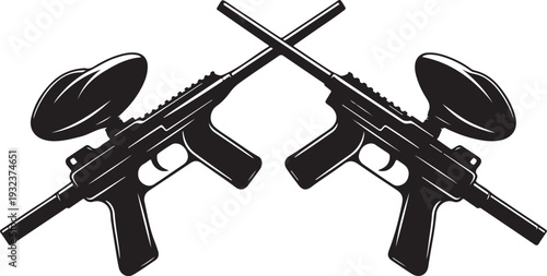 Crossed Paintball guns 