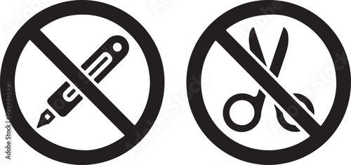 Do not open with a knife or scissors sign