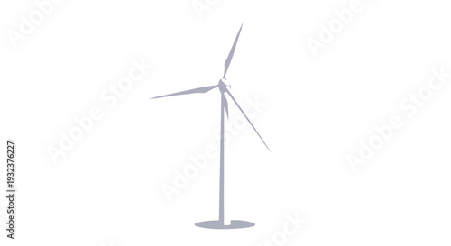 A modern white wind turbine generating clean renewable energy, standing tall and isolated on a pure white background.