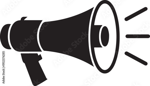 Electric megaphone with sound or marketing advertising flat vector icon for apps and websites