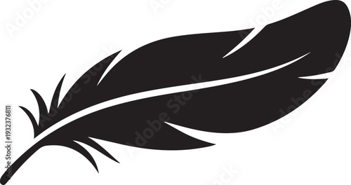Feather sign or a symbol. Isolated abstract icon on white background. Vector illustration