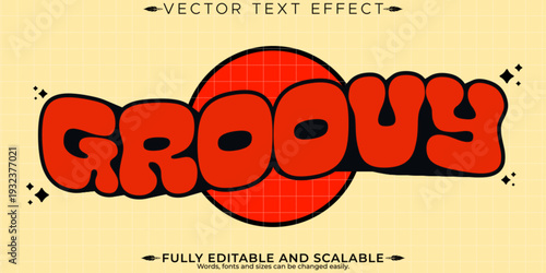 A premium vector text effect with a fully editable and scalable groovy style